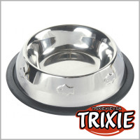 Trixie металева миска для котів на гумовій основі з рибками 0,2 л Ø15 см 24870