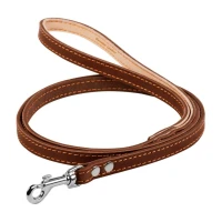 CoLLaR повідець одинарний з прошивкою коричневий 14 мм 122 см 04516