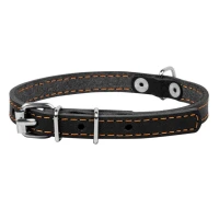 CoLLaR нашийник одинарний шкіряний чорний 20 мм 32–40 см 01331