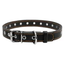 CoLLaR нашийник безрозмірний шкіряний чорний 20 мм 50 см 01511
