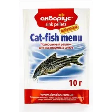 Корм для сомів Акваріус Cat Fish Menu потопаючі пелети 10 г