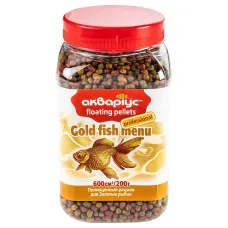 Корм для золотих риб Акваріус Gold Fish Menu плаваючі пелети 200 г