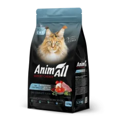 AnimAll 1,5 кг корм для котів з лососем, білою рибою та індичкою 178601