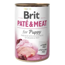 Корм Brit Care Paté & Meat Puppy вологий для цуценят з куркою та індичкою 400 г арт.100079