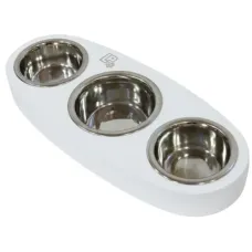 Миска подвійна Lucky Pet Естет 2×0,4 л біла