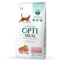OPTI MEAL 1.5 кг сухий корм для стерилізованих кішок з високим вмістом яловичини та сорго
