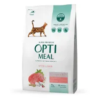 OPTI MEAL 4 кг сухий корм для стерилізованих котів з яловичиною та сорго