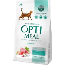 OPTI MEAL 700 г сухий корм для стерилізованих котів з індичкою