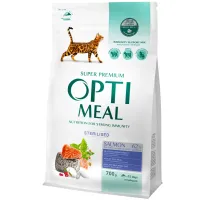 OPTI MEAL 700 г сухий корм для стерилізованих кішок та кастрованих котів з лососем