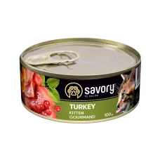 SAVORY 100 г ж/б вологий корм для кошенят з індичкою 30679