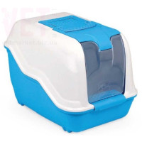 Туалет-бокс для кішок з фільтром NETTA Blue 54x39x40 см