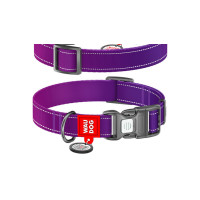 COLLAR WAUDOG Нашийник нейлоновий з QR паспортом для собак 35-58 см фіолетовий